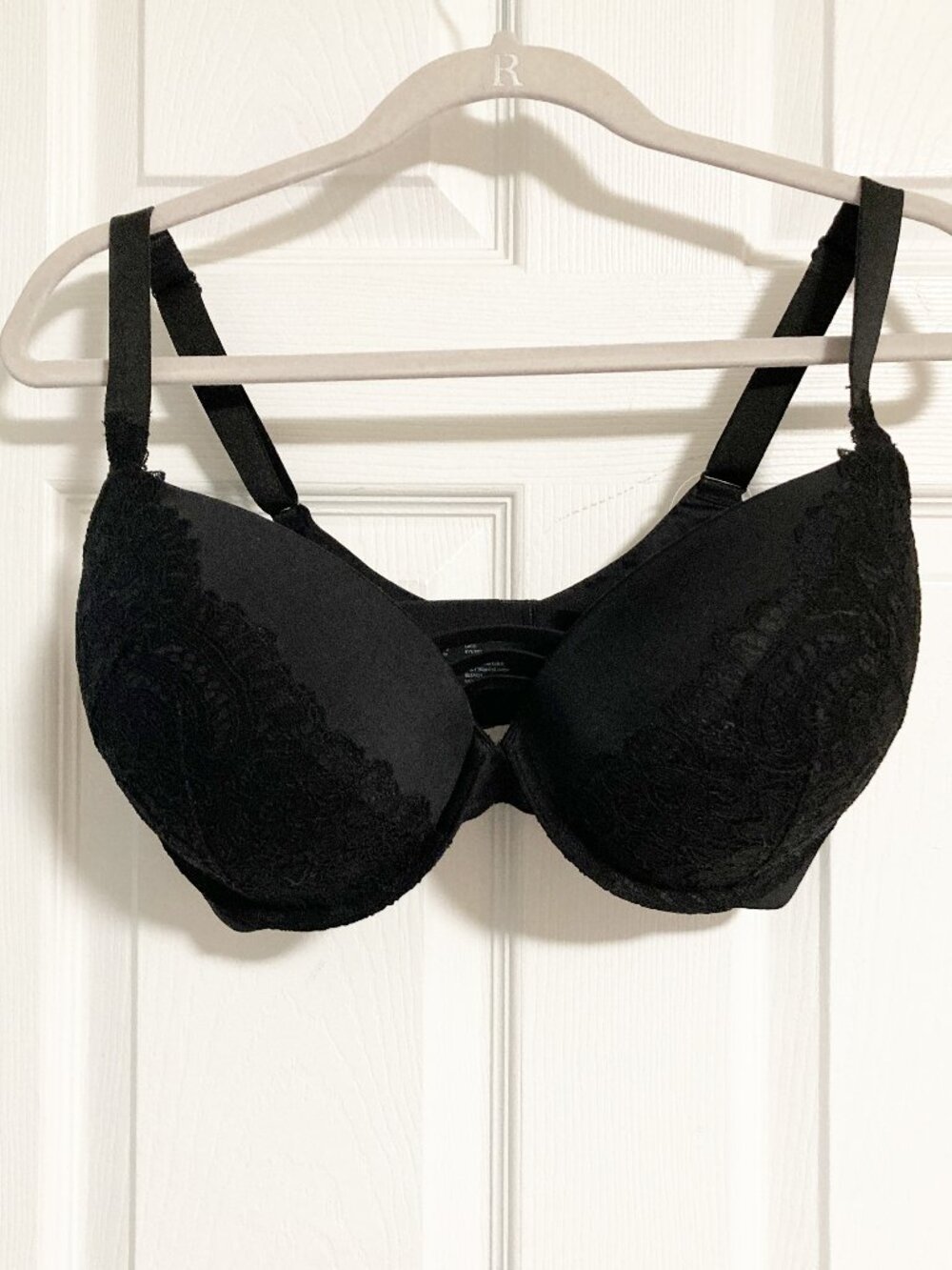 Soma Stunning Push-up Plunge Bra with Lace Black Wide Strap Size 36G NWT